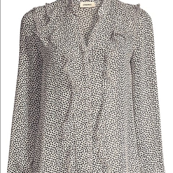 L’agence XS Nadine ruffled heart blouse sheer - Picture 9 of 12